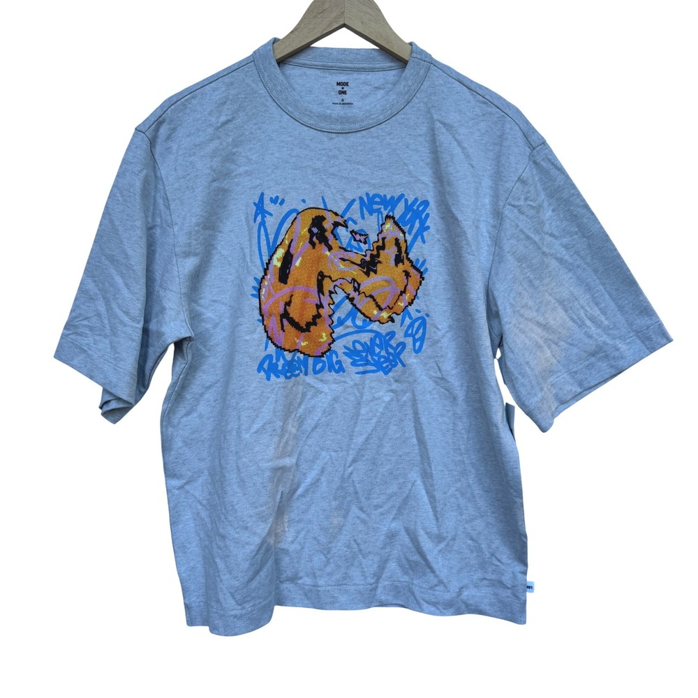 Mode of One Mens Heather Grey Graffiti Graphic T-Shirt Small 100194459MN NWT - Picture 1 of 16
